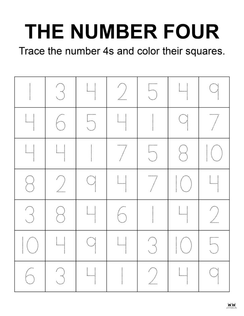 Number tracing worksheets