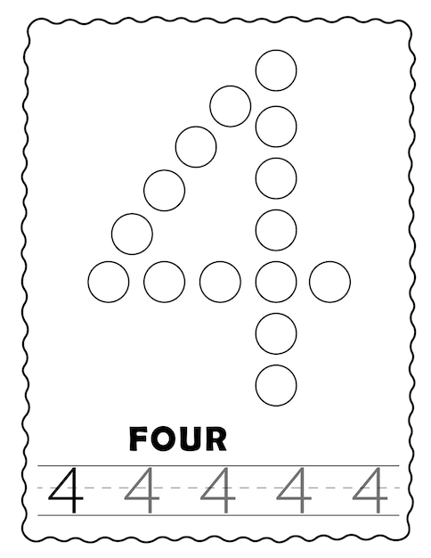 Premium vector dot marker number tracing worksheet coloring pages