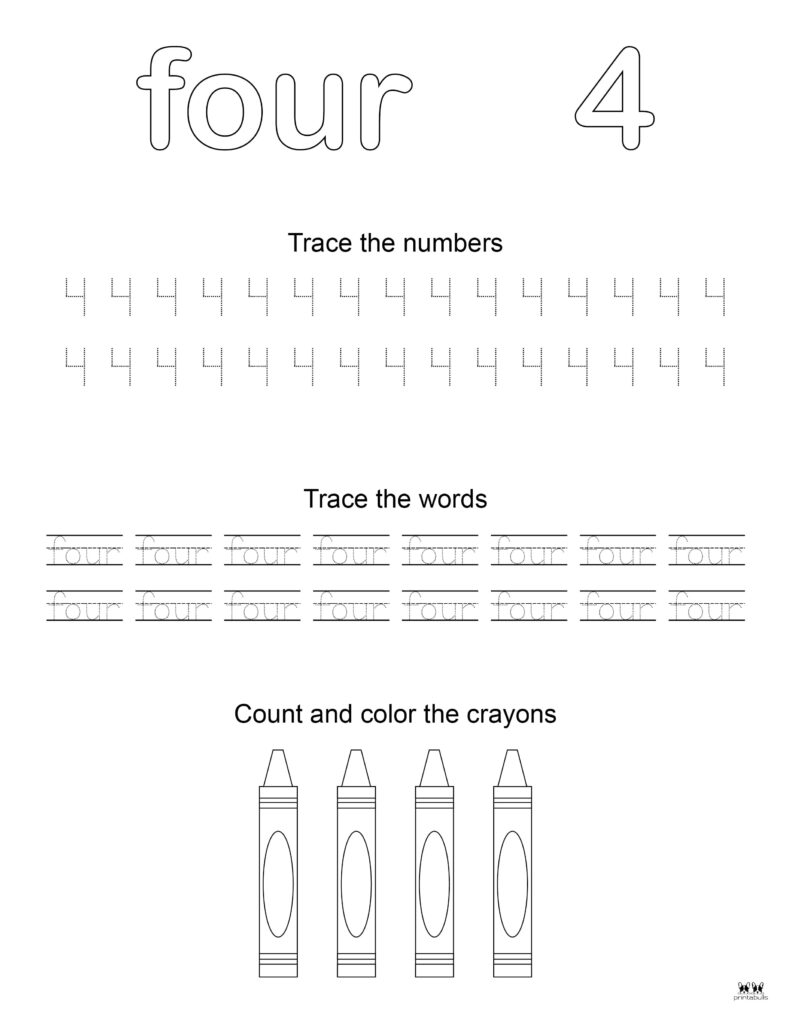 Number tracing worksheets