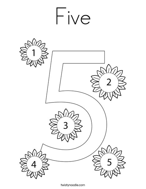 Five coloring page