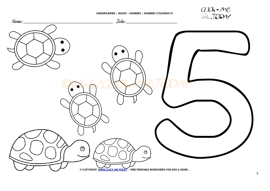 Number coloring pages