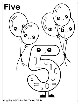 Number holding balloons coloring page preschool coloring pages coloring pages numbers preschool