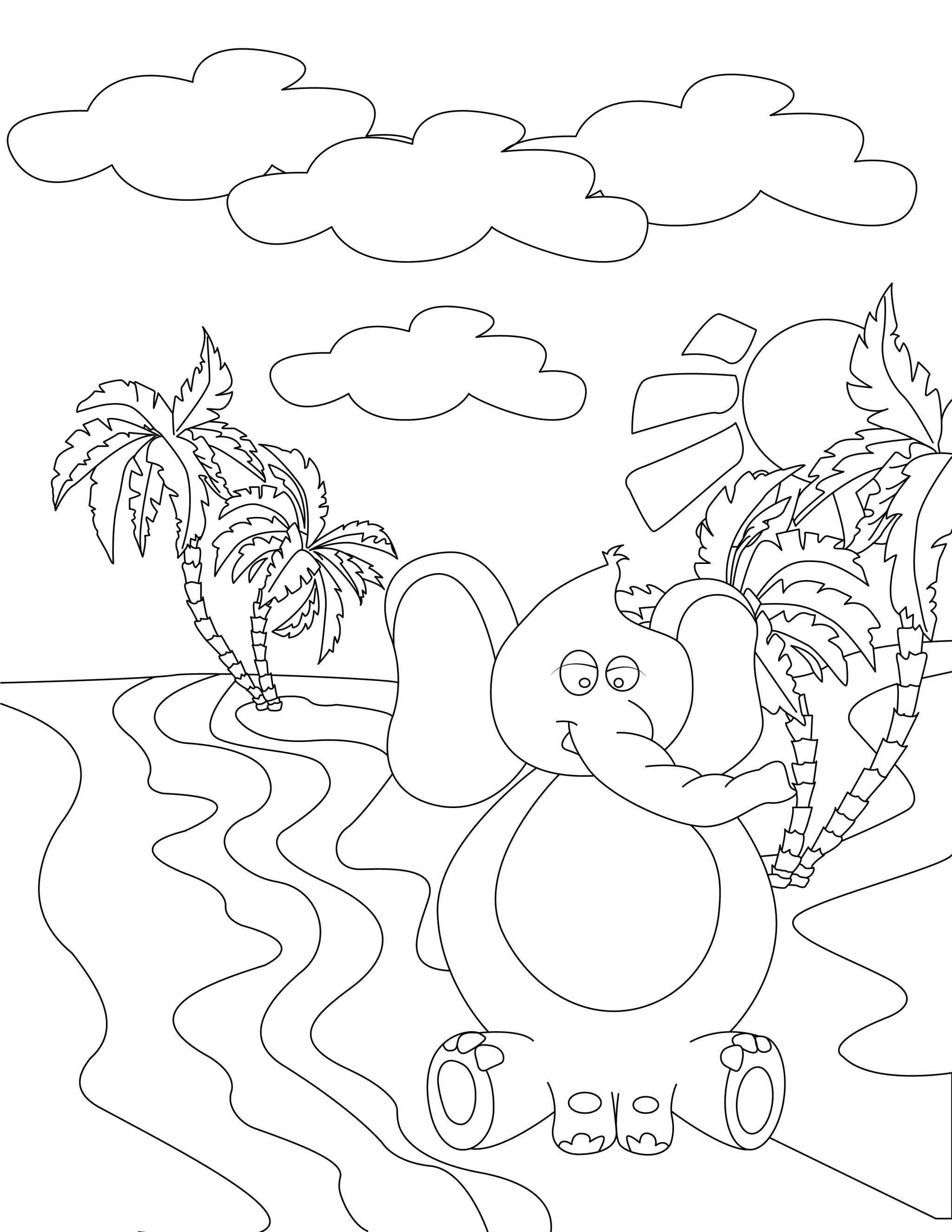 Elephant coloring page