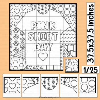 Pink shirt day activities anti bullying coloring page collaborative poster board