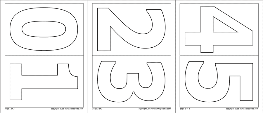 Numbers free printable templates coloring pages