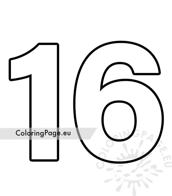 Printable number template coloring page