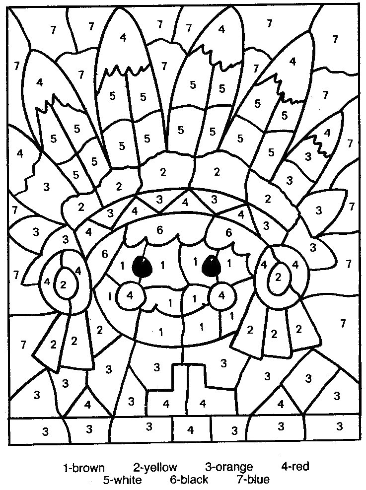 Free printable color by number coloring pages