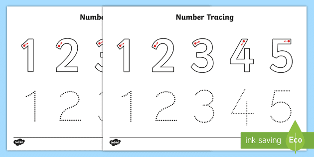 Number tracing worksheet