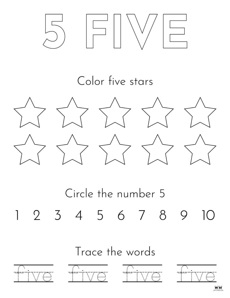 Number tracing worksheets