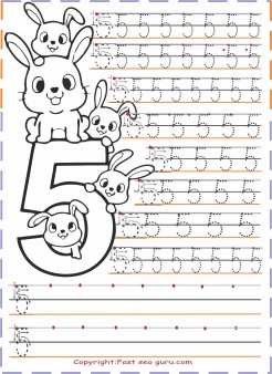 Preschool number tracing worksheets