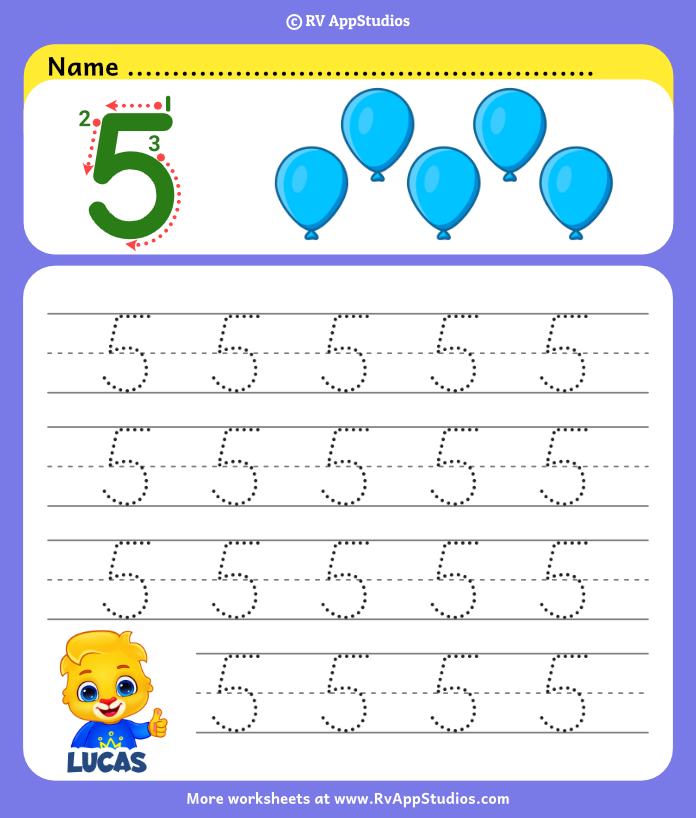 Number tracing worksheets count and trace number