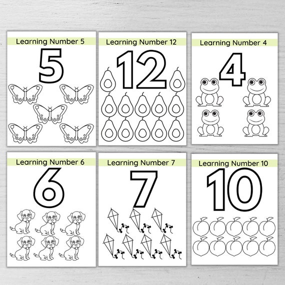 Numbers coloring worksheets for preschool kids toddlers count and color numbers printable coloring pages