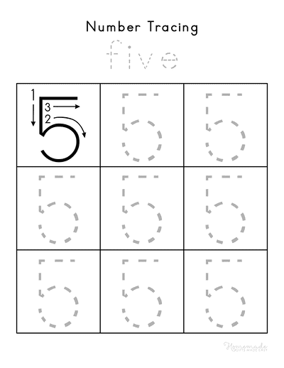 Free printable number tracing worksheets