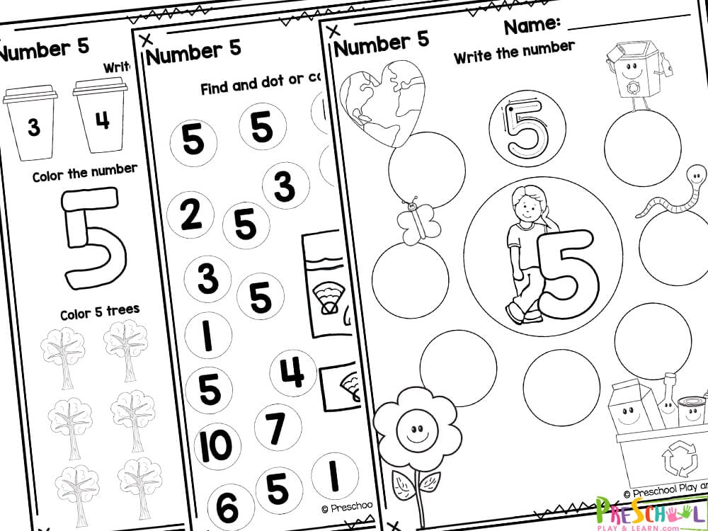 Number worksheets for preschoolers