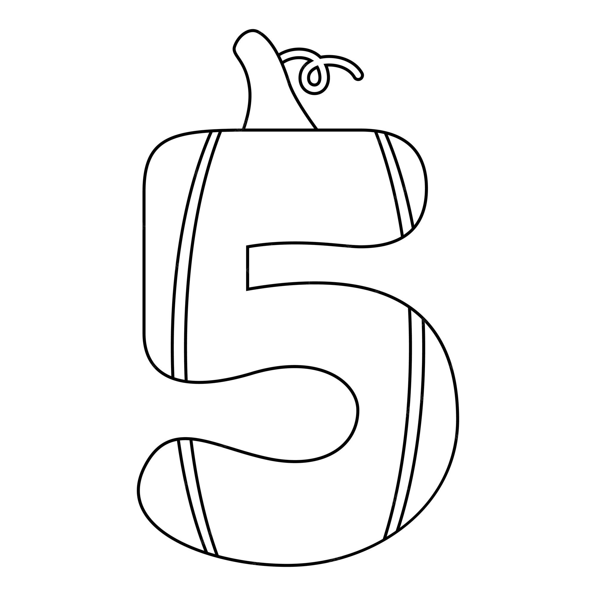 Premium vector coloring page with number for kids