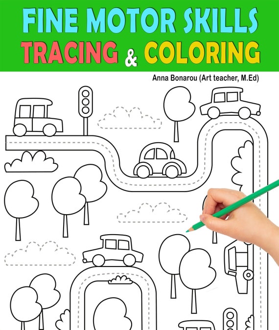 Pencil control for preschool tracing and coloring book fine motor skills prek ages