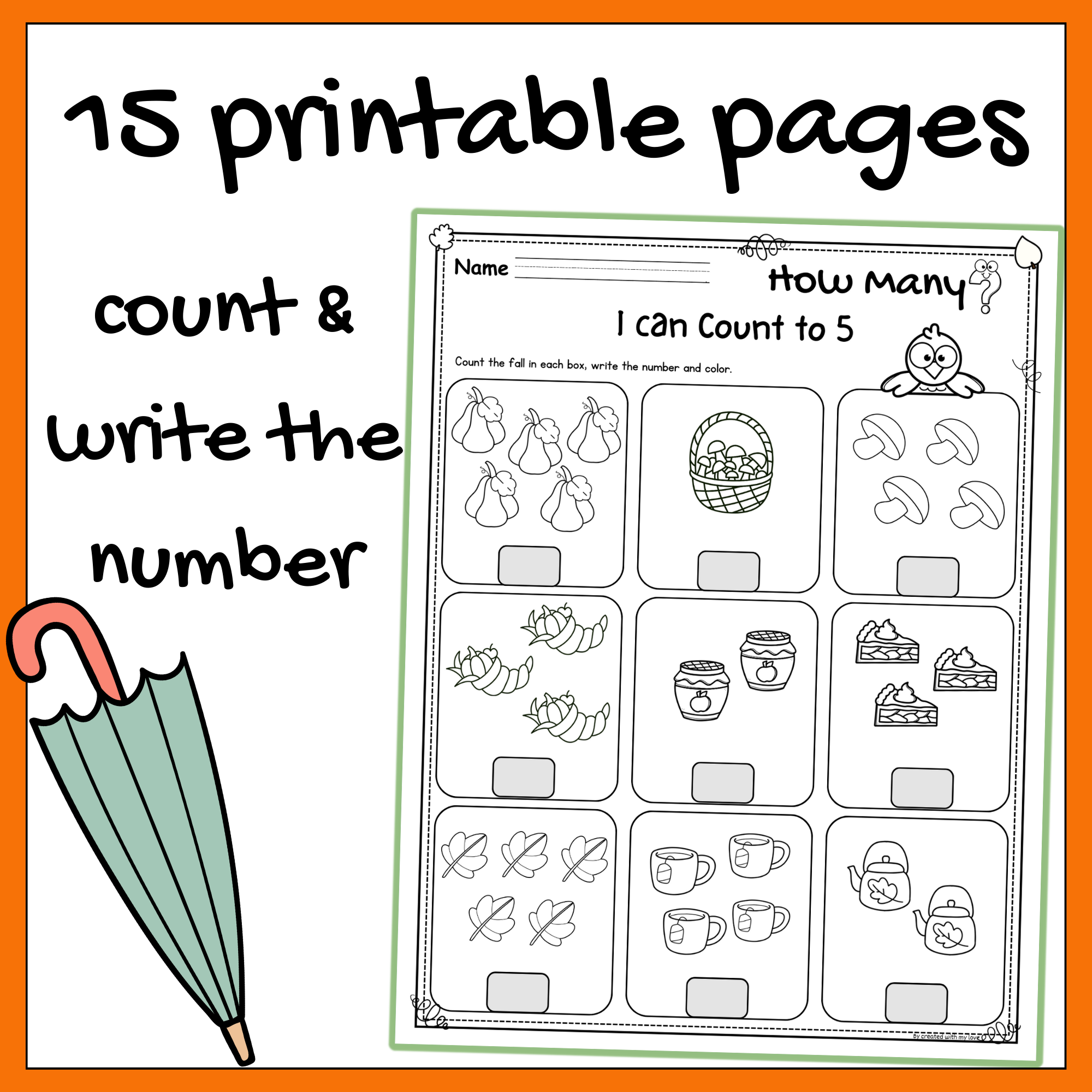 How manyfall numbers count to and color worksheets kindergarten morning work made by teachers