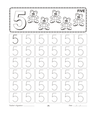 Number writing printable coloring worksheet