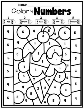 Color by number to preschool writing kindergarten coloring pages numbers preschool