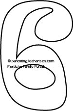 Number coloring pagesix outline bubble letters