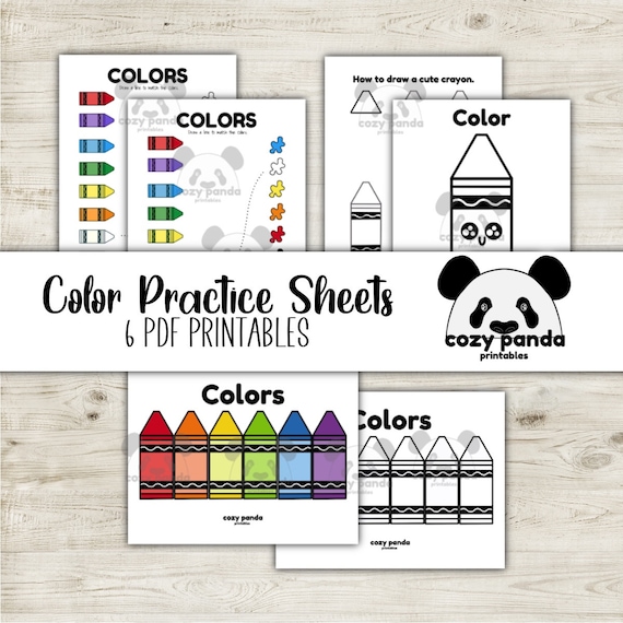 Color practice sheets color matching coloring pages crayon coloring sheets kids learning sheet kids practice sheets preschool sheet