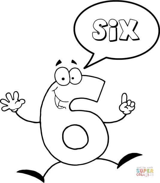 Number says six coloring page free printable coloring pages free printable coloring pages coloring pages printable coloring pages