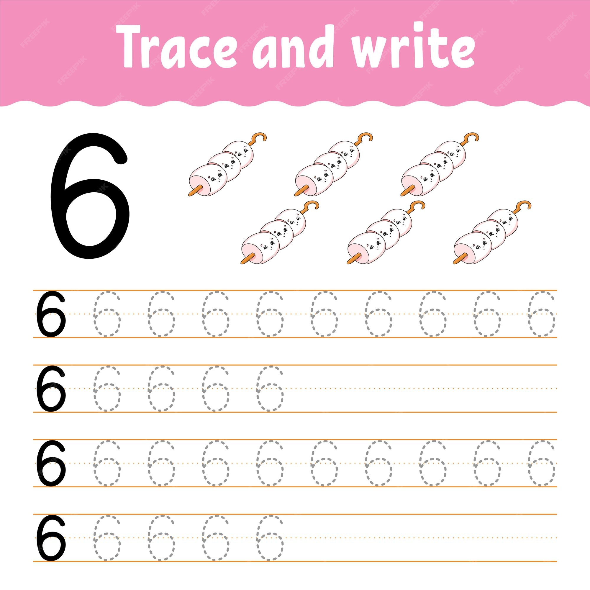 Premium vector learn numbers trace and write handwriting practice education developing worksheet color activity page