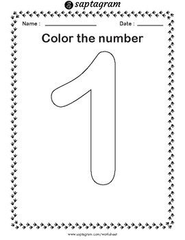 Number coloring worksheets for kindergarten number coloring pages