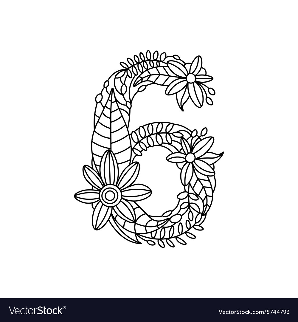 Number coloring book for adults royalty free vector image