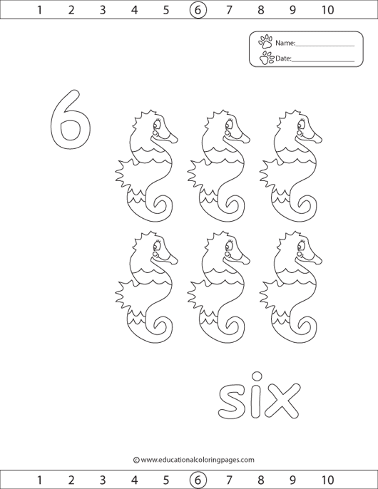 Counting free educational coloring pages