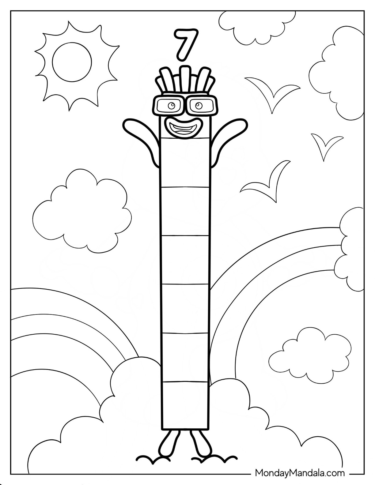 Numberblocks coloring pages free pdf printables