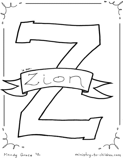 Bible alphabet coloring pages pages download only