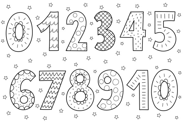 Thousand coloring pages numbers royalty