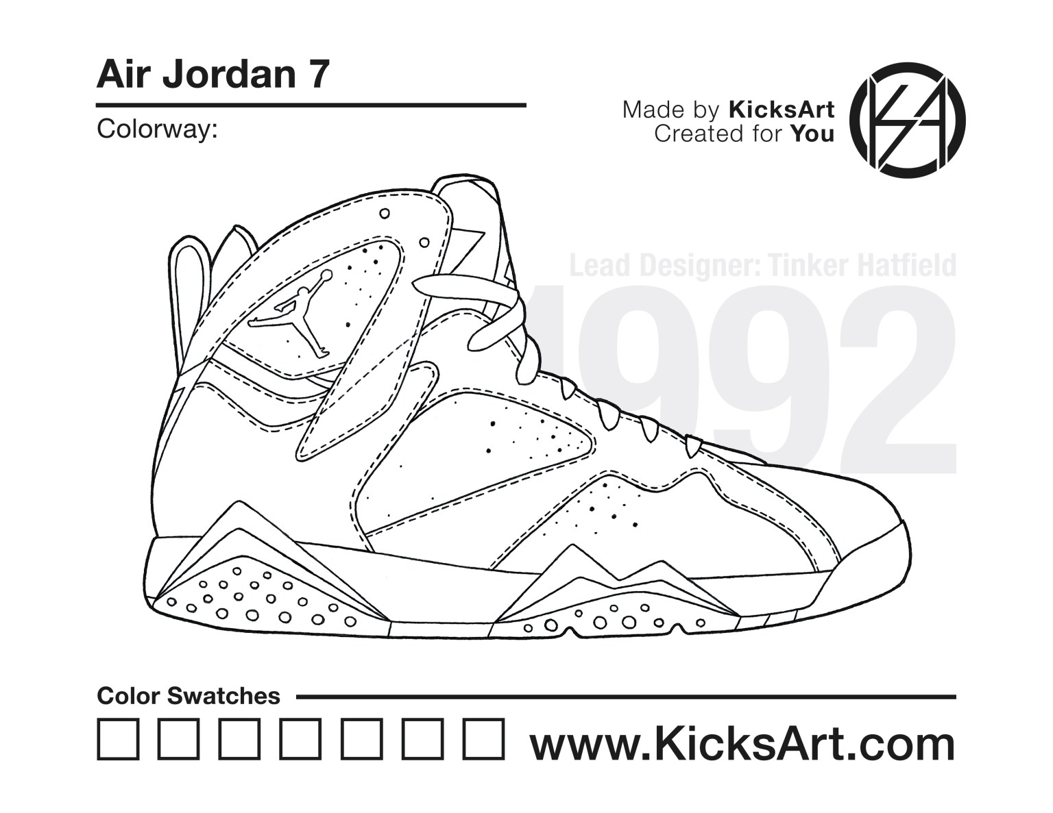 Air jordan sneaker coloring pages