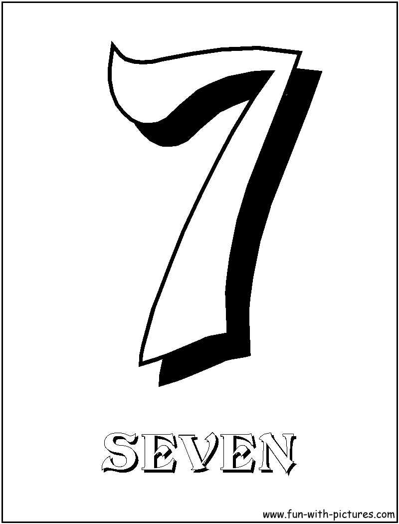 Number seven coloring page