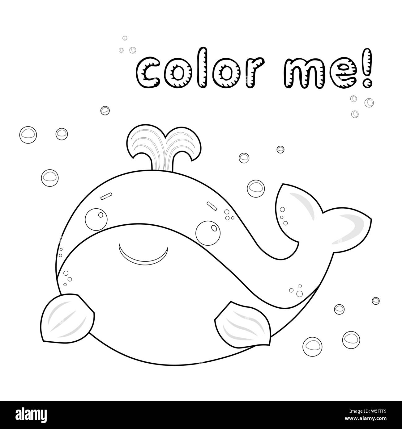 Game for kids outline whale coloring page black and white whale cartoon character vector illustration isolated on white background marine animals stock vector image art