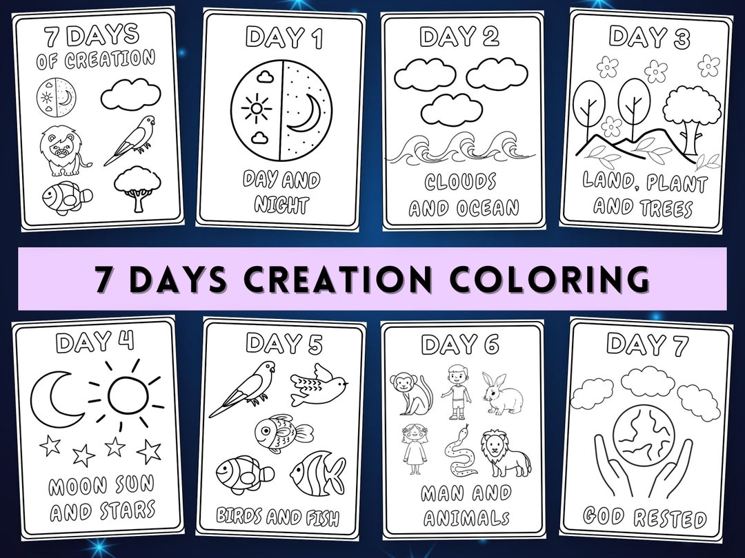 Creation days coloring days of creation coloring pages days of creation coloring sheets printable kids bible activities sunday school