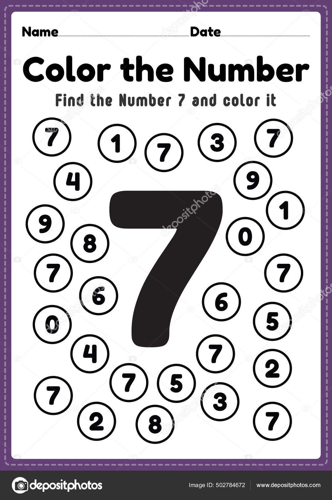 Pre math worksheets number coloring maths activities preschool kindergarten kids stock vector by tuktukdesign
