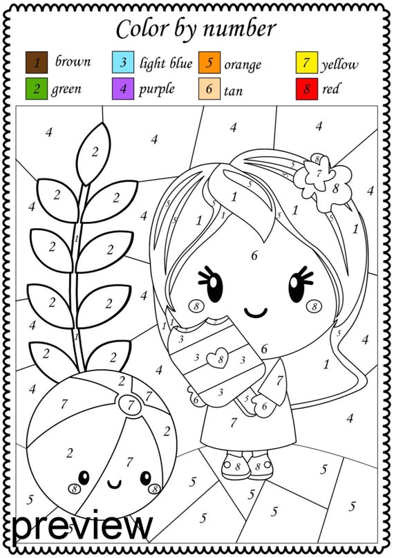 Color by number summer printable math color by code worksheets for kids matching numbers activities for kids summer coloring sheets