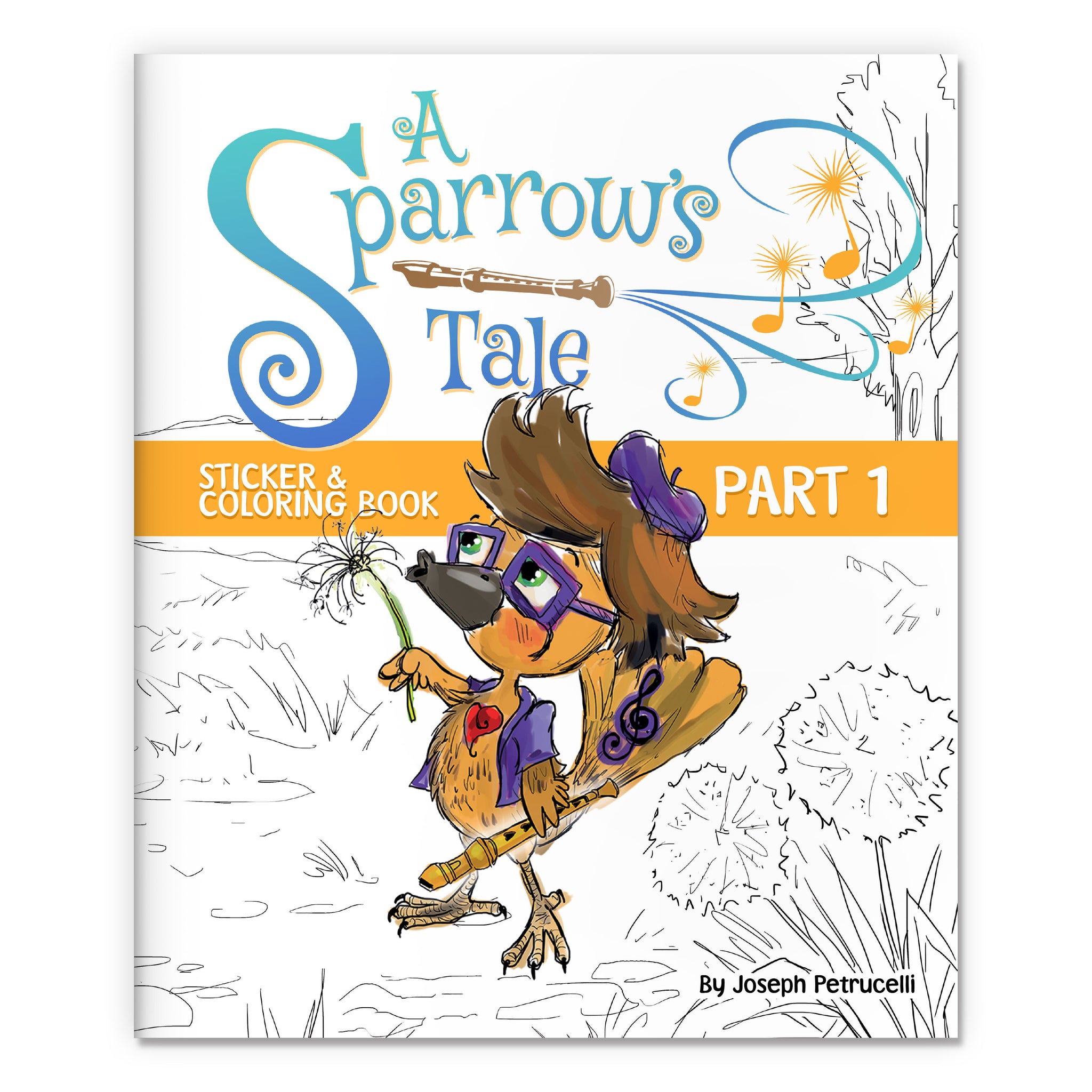 Childrens sticker coloring book part â a sparrows tale