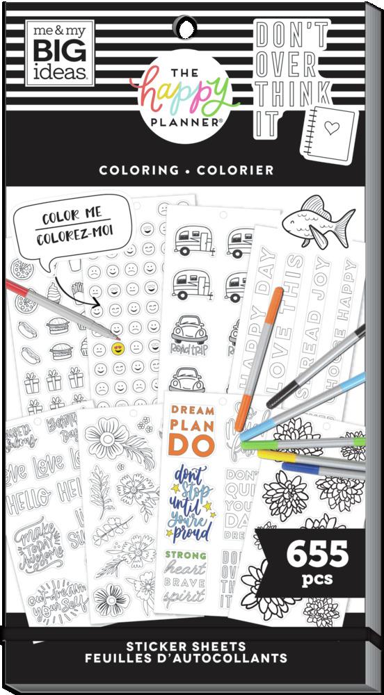 Customizable color yourself value pack stickers for planners and scrapbooks the happy planner