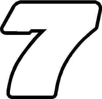 Race number outline decal sticker