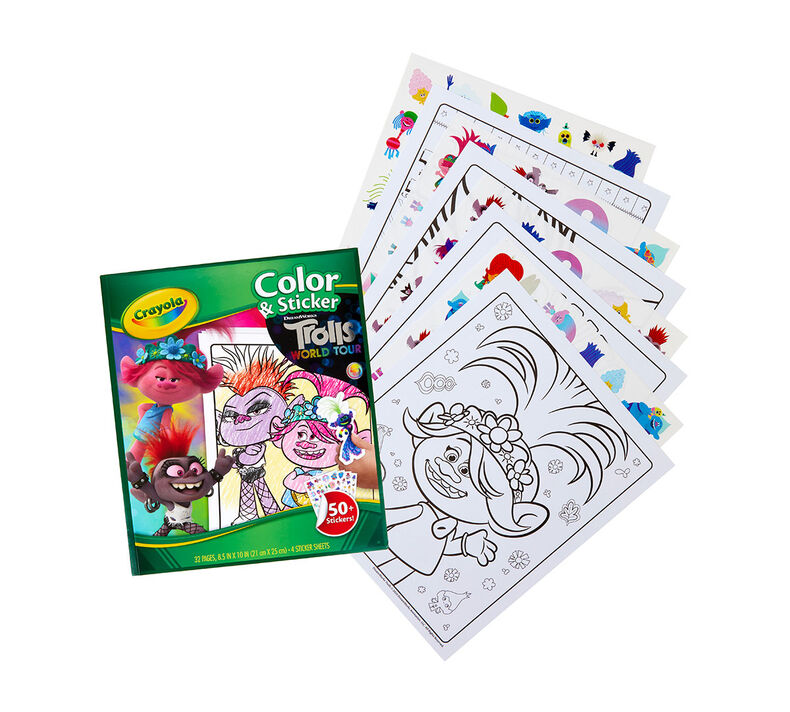 Trolls world tour color sticker activity book