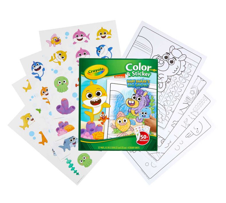 Baby shark color sticker book for kids