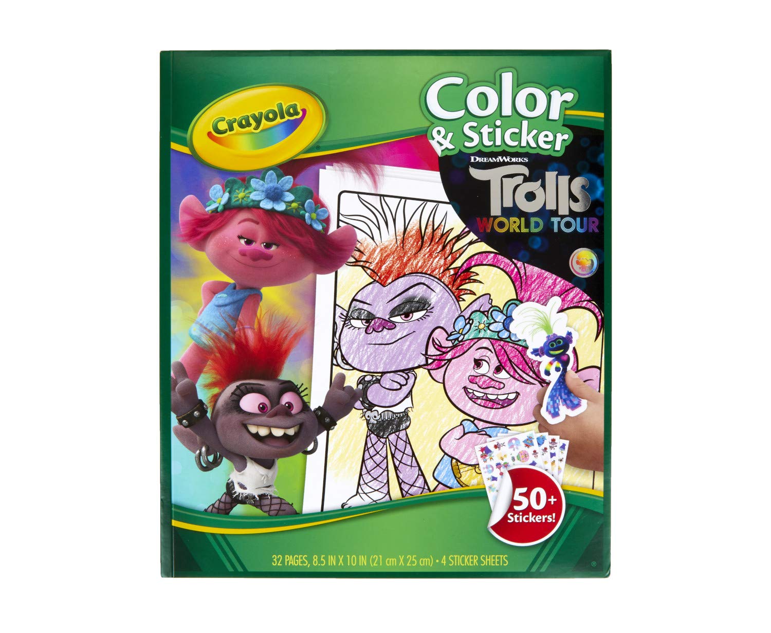 Crayola trolls world tour color sticker activity with kids coloring pages sticker sheets trolls coloring gift for kids ages toys games