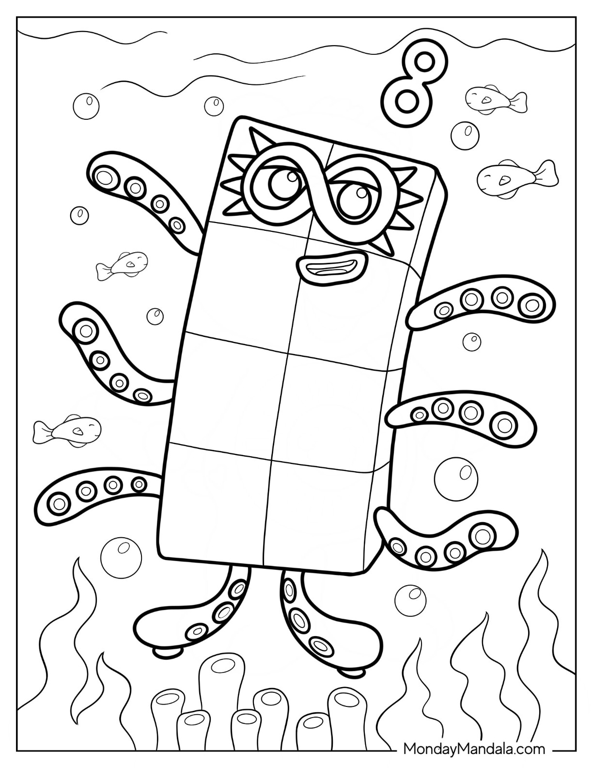 Numberblocks coloring pages free pdf printables