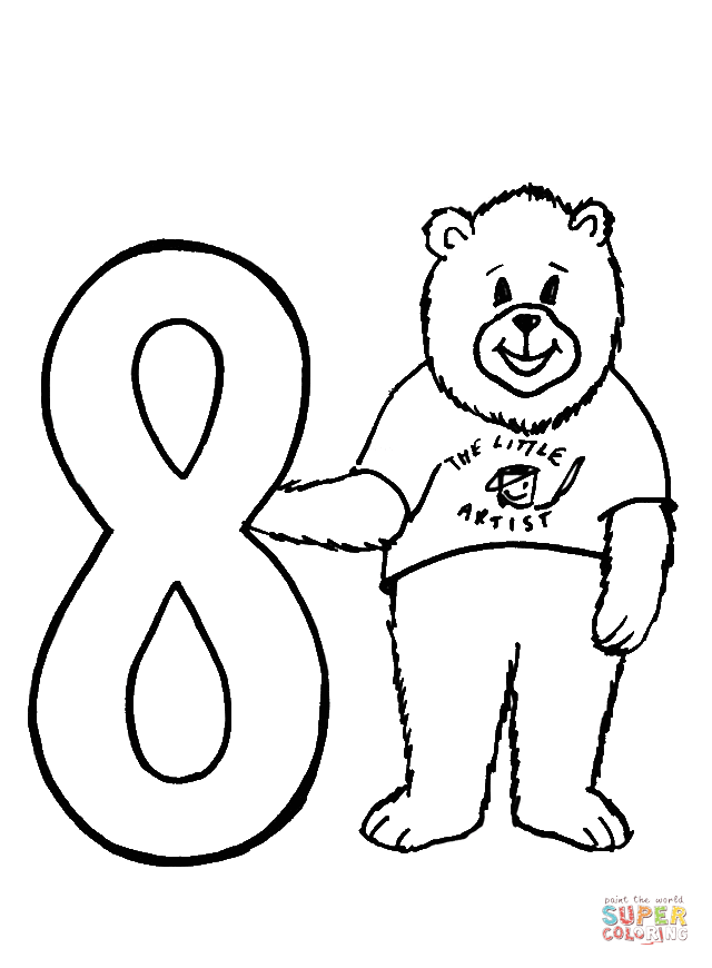 Number coloring page free printable coloring pages