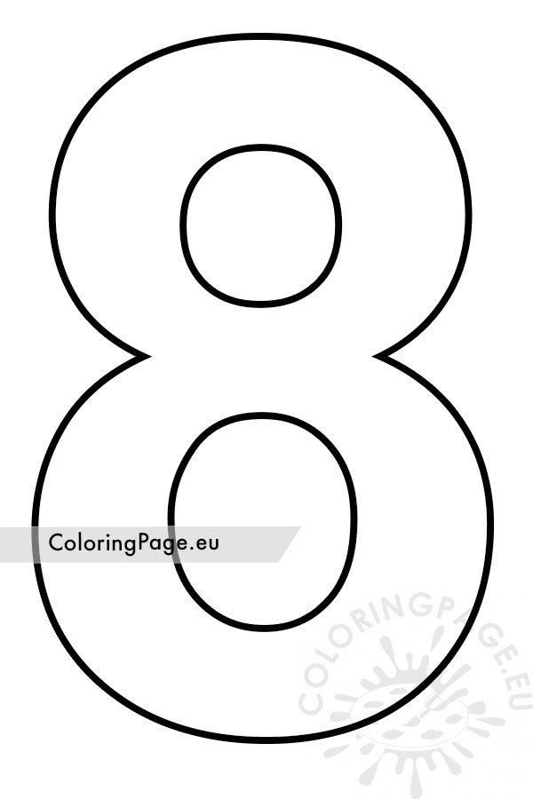 Printable number template coloring page