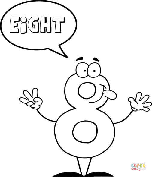 Number says eight coloring page free printable coloring pages