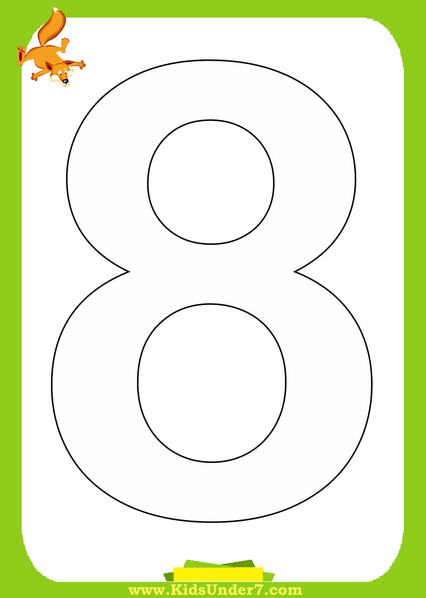 Kids under number coloring pages
